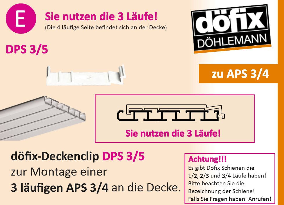 Flächenvorhangschiene Befestigen Doefix Deckenklips